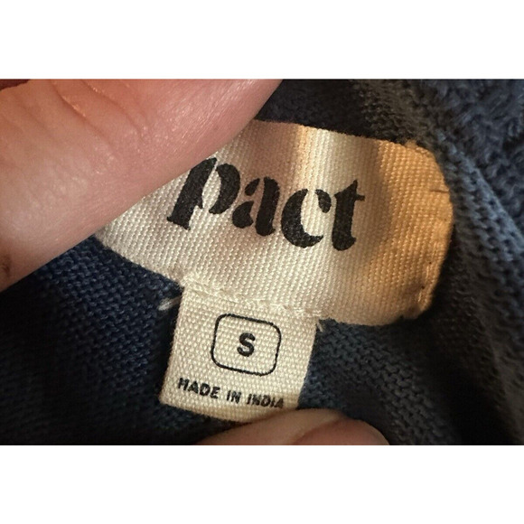 PACT Ink Blue Spiral Tie-Dye Womens Sz S Organic Cotton Substainable Boho Retro - Picture 4 of 7